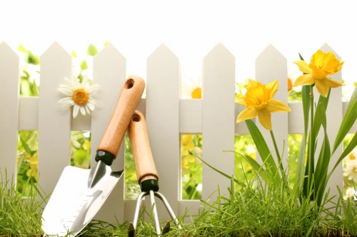 Professional gardening team at work